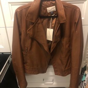 NWT Brown Leather Jacket